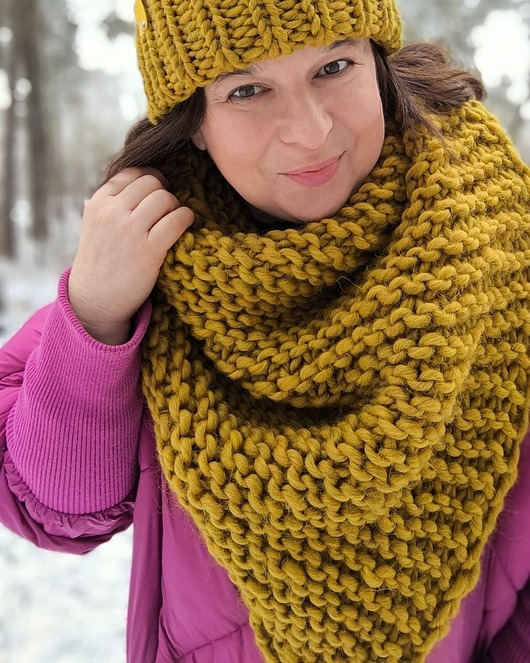 Gruba wełniana chusta WOOLY