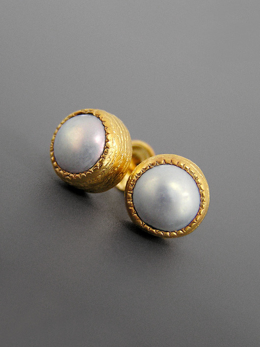 Kolczyki z perłami, srebro pozłacane