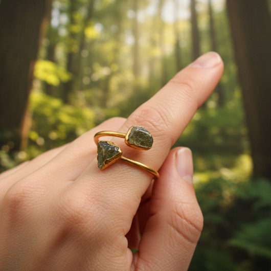 Regulowany Pierścionek z Epidotem