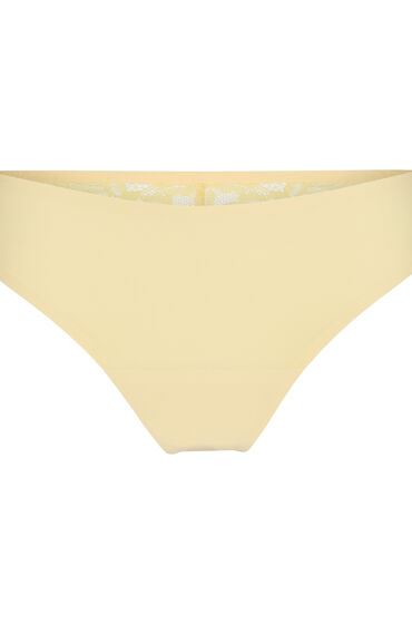 Hunkemöller Niewidoczne pod ubraniem stringi z koronkowym tyłem Żółty