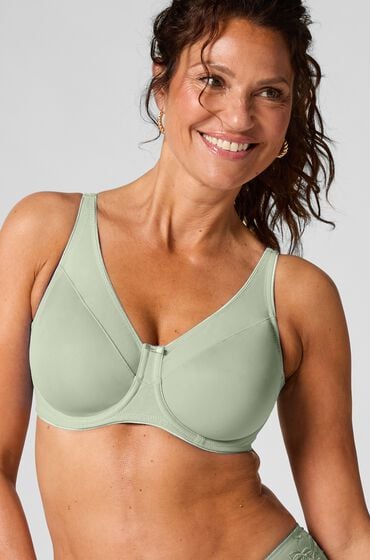 Hunkemöller Nieusztywniany biustonosz minimizer z fiszbinami Nina Zielony