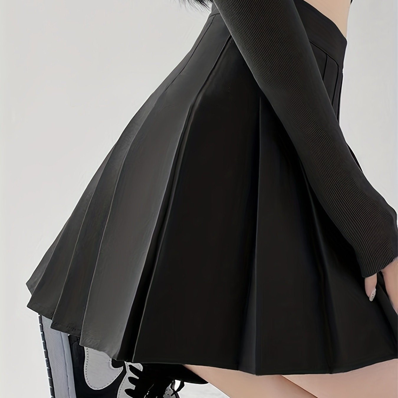 TEMU Wszechstronna Spódnica Plisowana z Wysokim Stanem, Damska Spódnica, Dopasowana, Nowy Styl JK, Spódnica A-line, Odporna na Zagniecenia, z