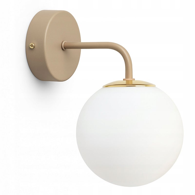 Lampa Ścienna Kinkiet Beżowa ECRU Złoto 1xG9 LED 564-K1 Gray Beige Kula