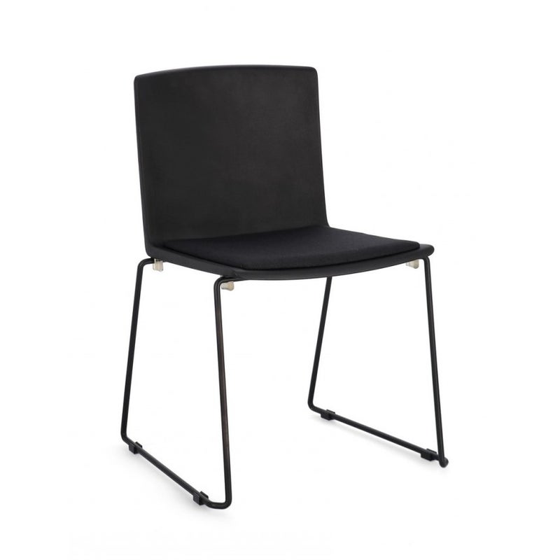 Zestaw 6 krzeseł do jadalni ze stali i polipropylenu, całkowicie czarny