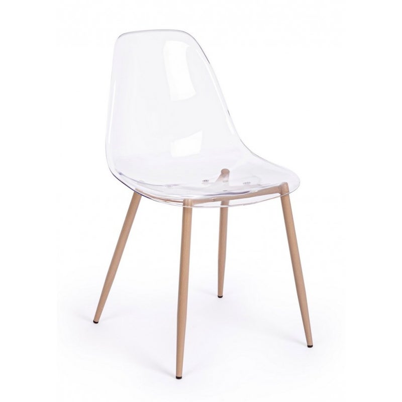 Przezroczyste krzesło do jadalni ze stali i poliwęglanu