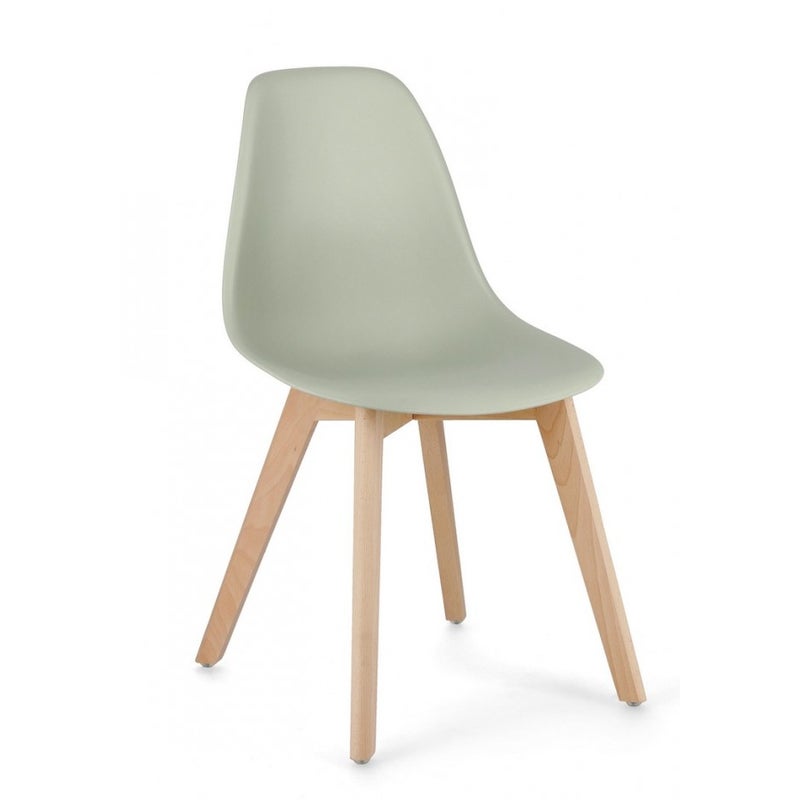 Krzesło do jadalni z drewna bukowego i polipropylenu, zielone