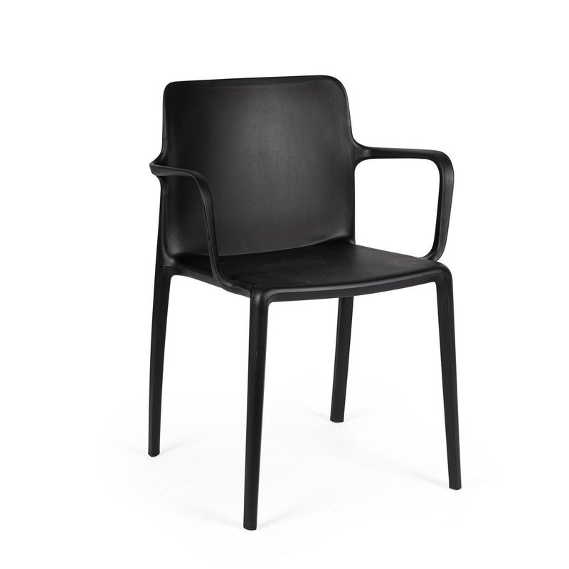 Zestaw 4 krzeseł do jadalni ze stali czarnej i polipropylenu