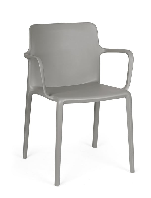 Zestaw 4 krzeseł do jadalni ze stali i szarego polipropylenu