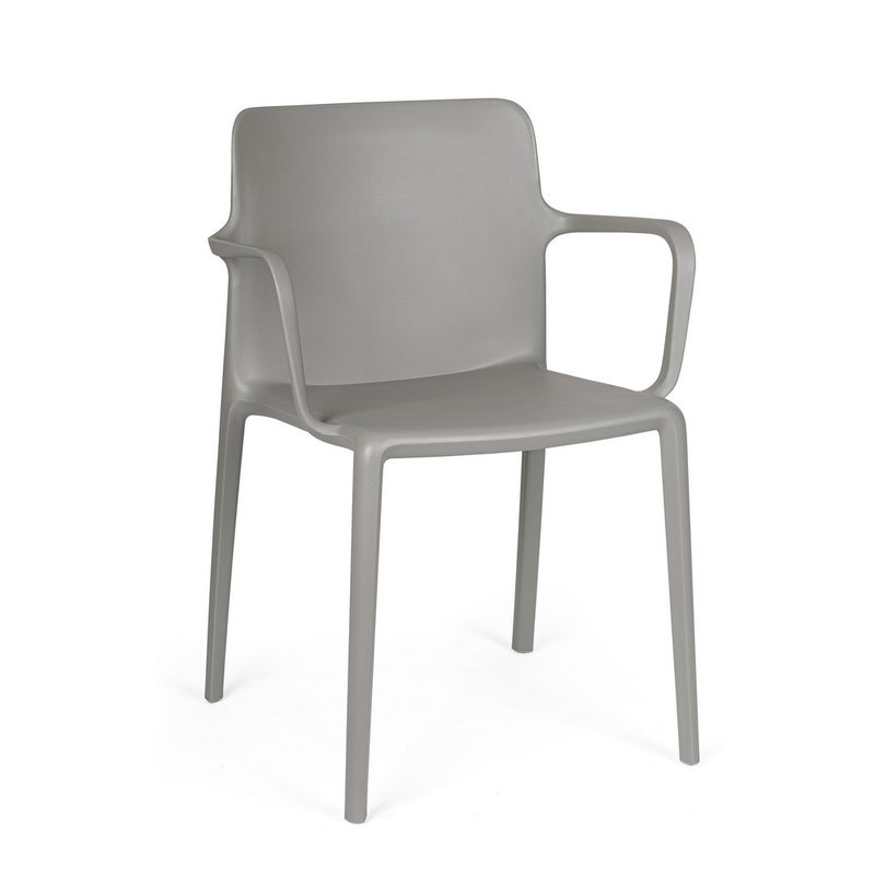 Zestaw 6 krzeseł do jadalni ze stali i szarego polipropylenu