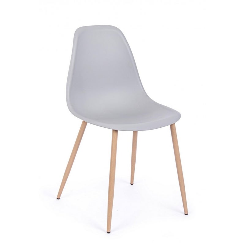 Zestaw 6 krzeseł do jadalni ze stali i poliwęglanu, kolor szary