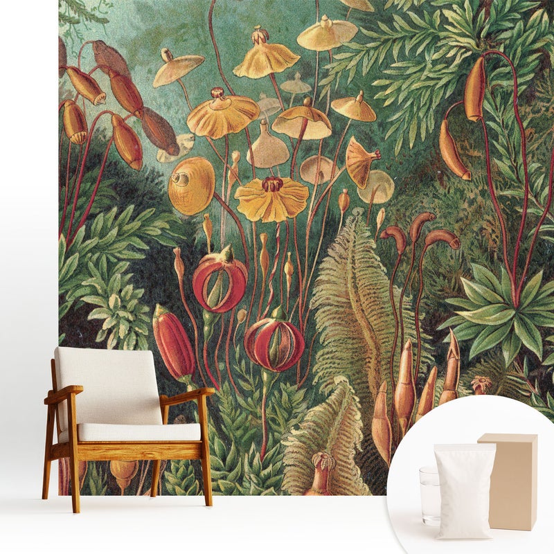 Tapeta dekoracyjna z flizeliny stylowa nowoczesny motyw elegancka powierzchnia odporna - Egzotyczna roślinność w harmonijnej kompozycji - 250x250