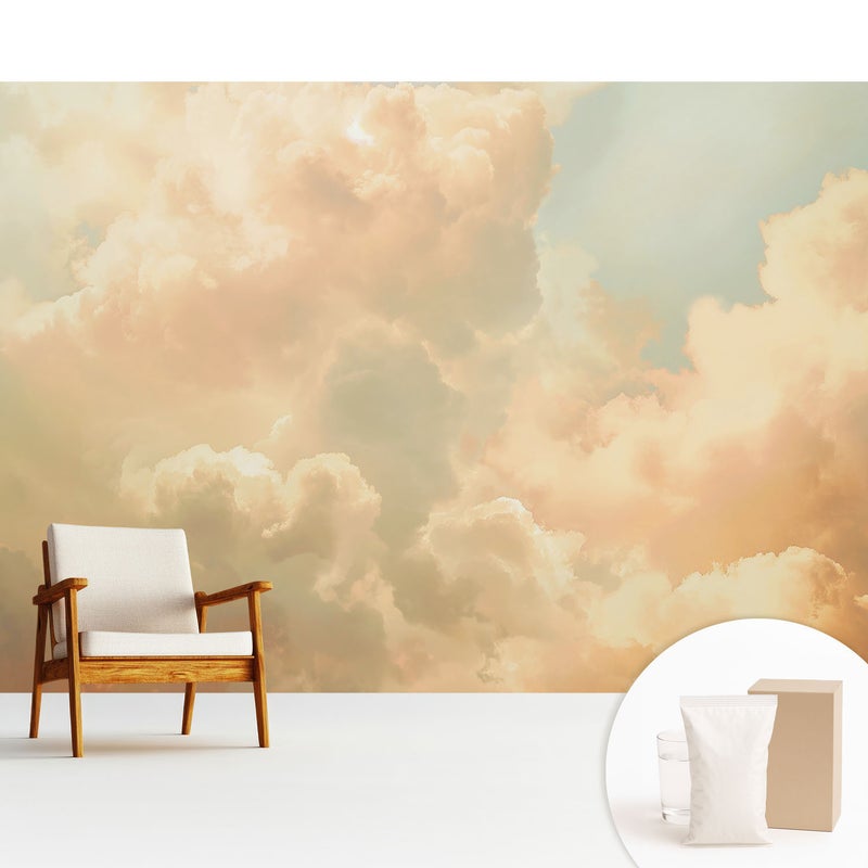 Tapeta z flizeliny elegancka dekoracyjna nowoczesny motyw stylowa powierzchnia wysoka jakość - Pastelowe chmury marzenia spokój - 312x219