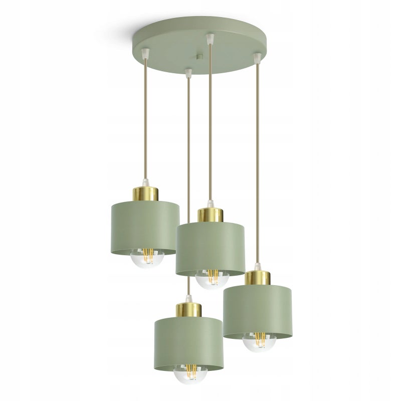 Lampa sufitowa wisząca szałwia złoto 486-EZ4 LED nowoczesna nad stół