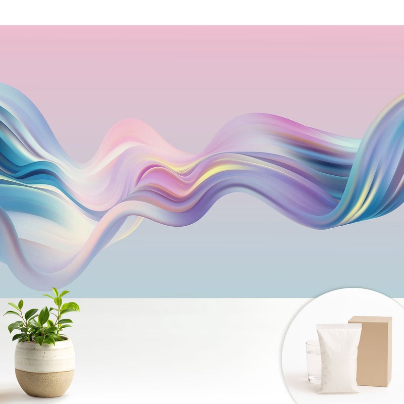 Tapeta flizelinowa nowoczesna dekoracyjna elegancka stylowa trwała i łatwa w montażu - Pastelowa abstrakcja fal - 104x70