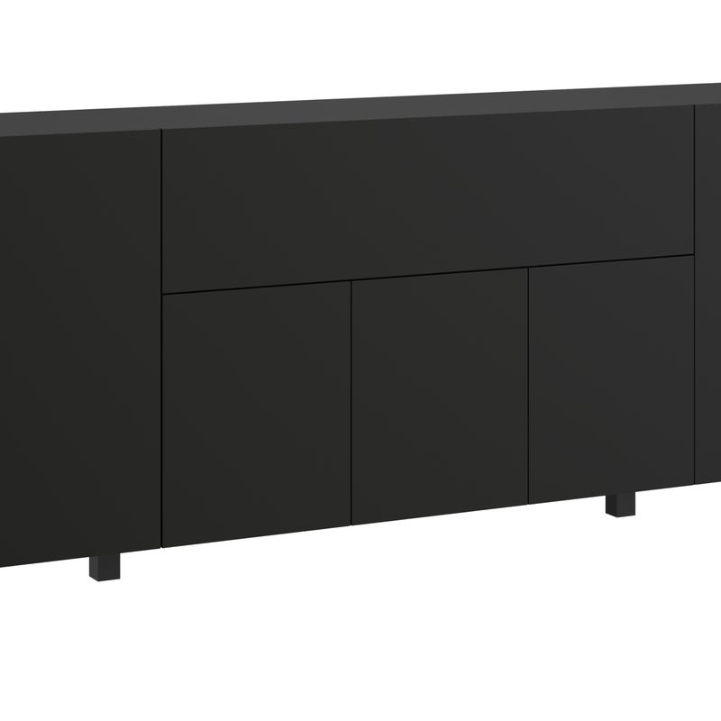 Komoda LOKET 180 cm czarny grafit/czarne nóżki