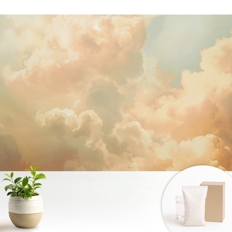 Tapeta z flizeliny elegancka dekoracyjna nowoczesny motyw stylowa powierzchnia wysoka jakość - Pastelowe chmury marzenia spokój - 104x70