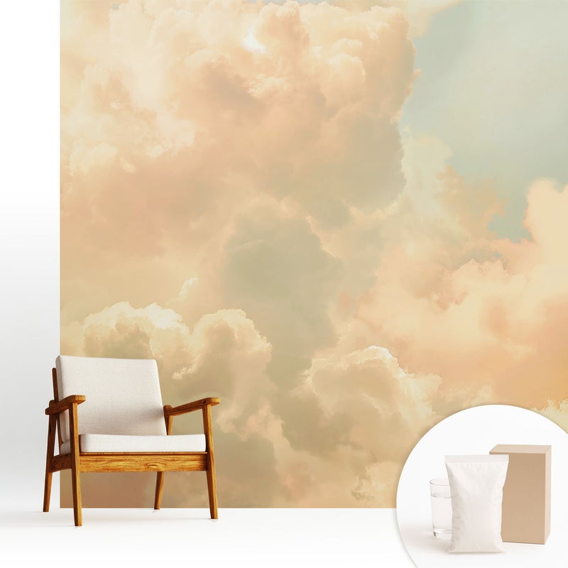 Tapeta z flizeliny elegancka dekoracyjna nowoczesny motyw stylowa powierzchnia wysoka jakość - Pastelowe chmury marzenia spokój - 250x250