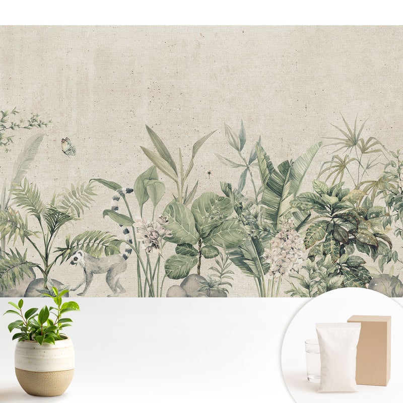 Tapeta flizelinowa stylowa dekoracja ściany elegancka nowoczesna odporna i praktyczna - Egzotyczna flora i fauna - 104x70