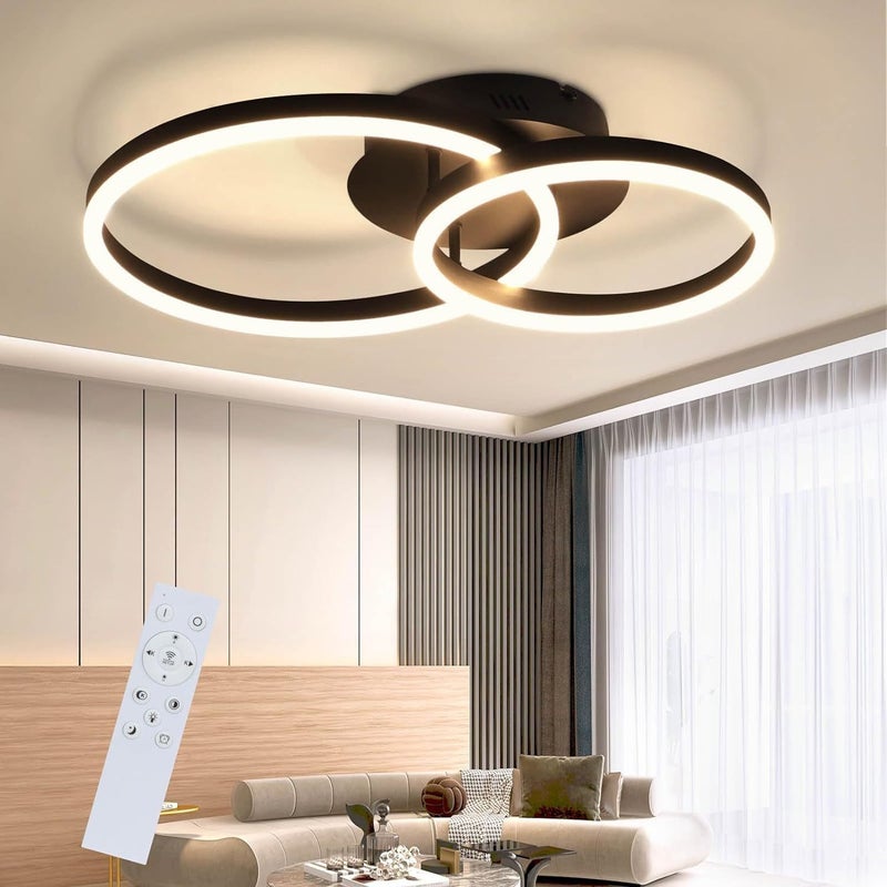 NETTLIFE Lampa sufitowa LED 46W ściemnialna nowoczesny design z pilotem do salonu sypialni kuchni