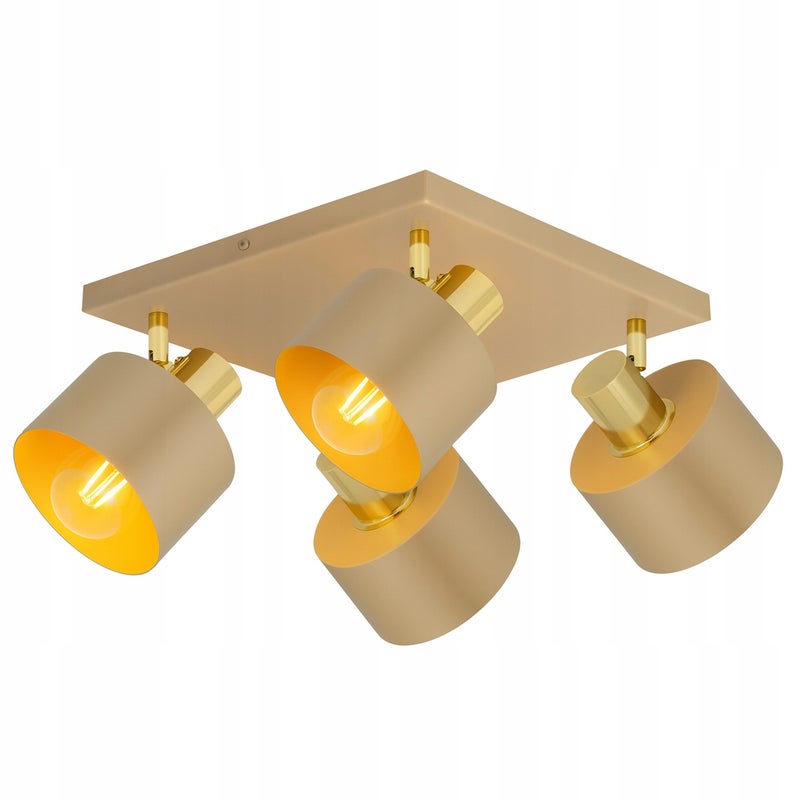 Lampa sufitowa Plafon Żyrandol Kaszmir Ecru Beżowa 485-AG4 Pokoju Sypialni