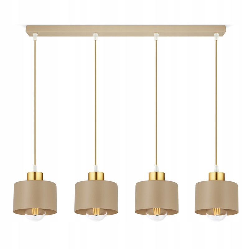 Lampa sufitowa wisząca żyrandol kaszmir ecru beżowa 485-BZ4 salon stół LED