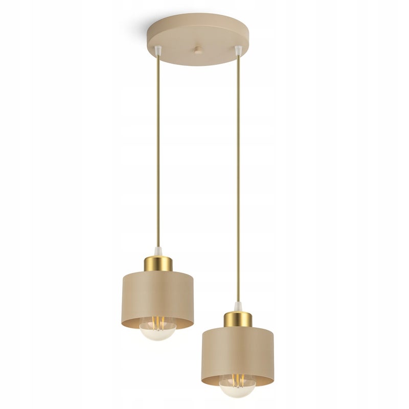 Lampa sufitowa wisząca żyrandol kaszmir ecru beżowa 485-EZ2 salon stół LED