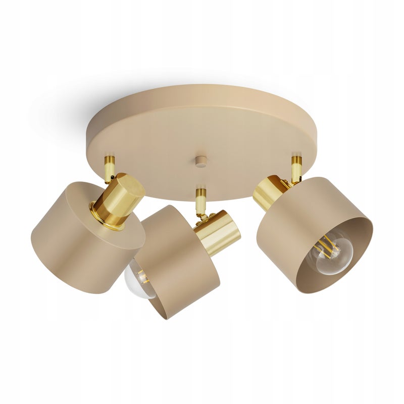 Lampa sufitowa Plafon Żyrandol Kaszmir Ecru Beżowa 485-EG3 Pokoju Sypialni