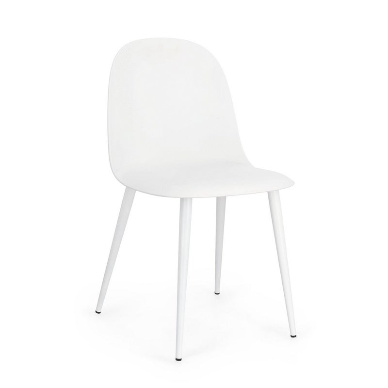 Białe krzesło do jadalni ze stali i polipropylenu