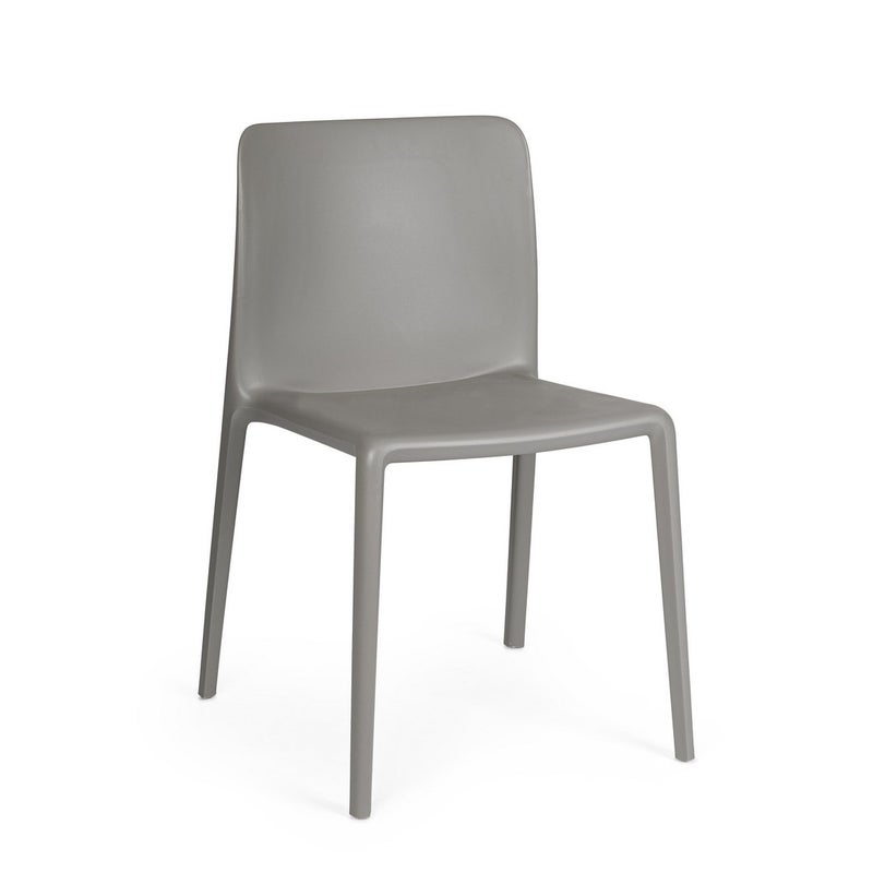 Zestaw 2 krzeseł do jadalni ze stali i szarego polipropylenu