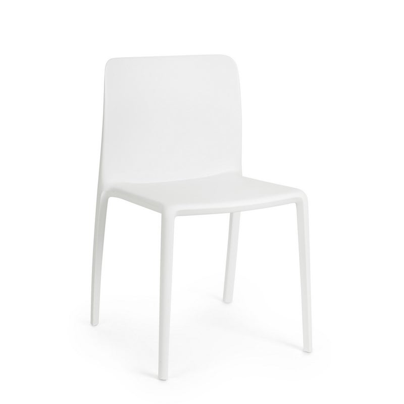 Zestaw 4 krzeseł do jadalni ze stali i białego polipropylenu