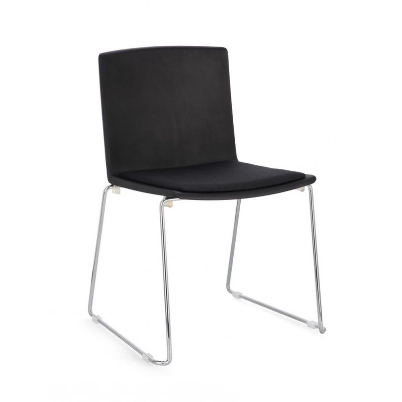 Zestaw 2 krzeseł do jadalni ze stali czarnej i polipropylenu