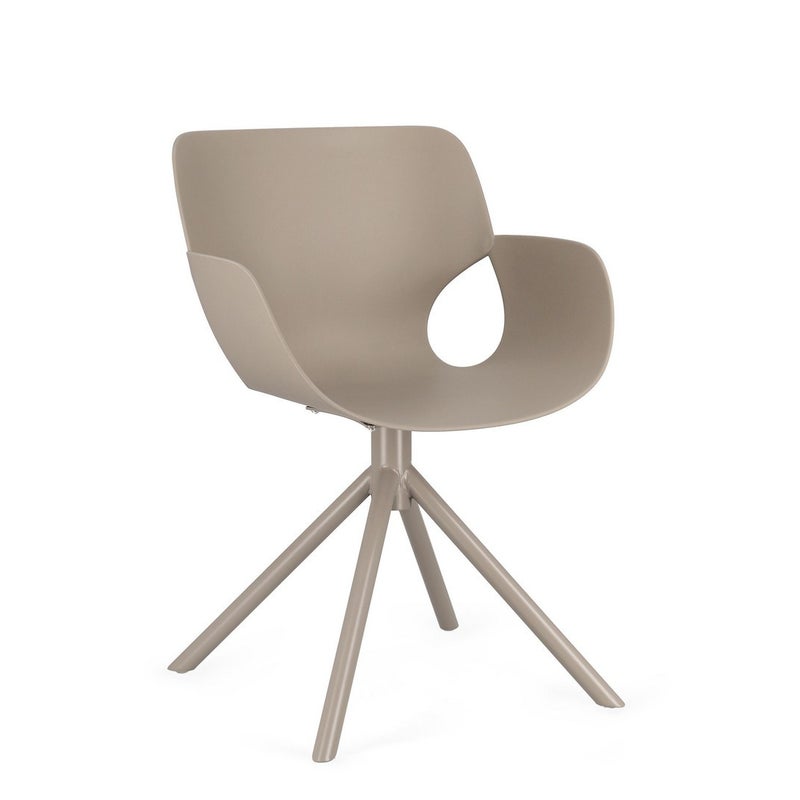 Zestaw 2 krzeseł do jadalni ze stali i szarego polipropylenu