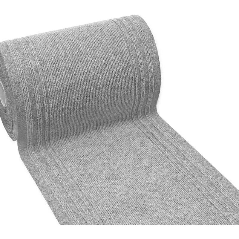 Dywan Chodnik Antypoślizgowy Do Wewnątrz Do Zewnątrz Korytarz Schody Chłonny 67x340 cm Szary