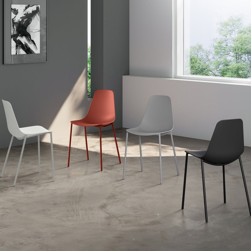 Frida - Białe krzesło polipropylenowe 4 szt.