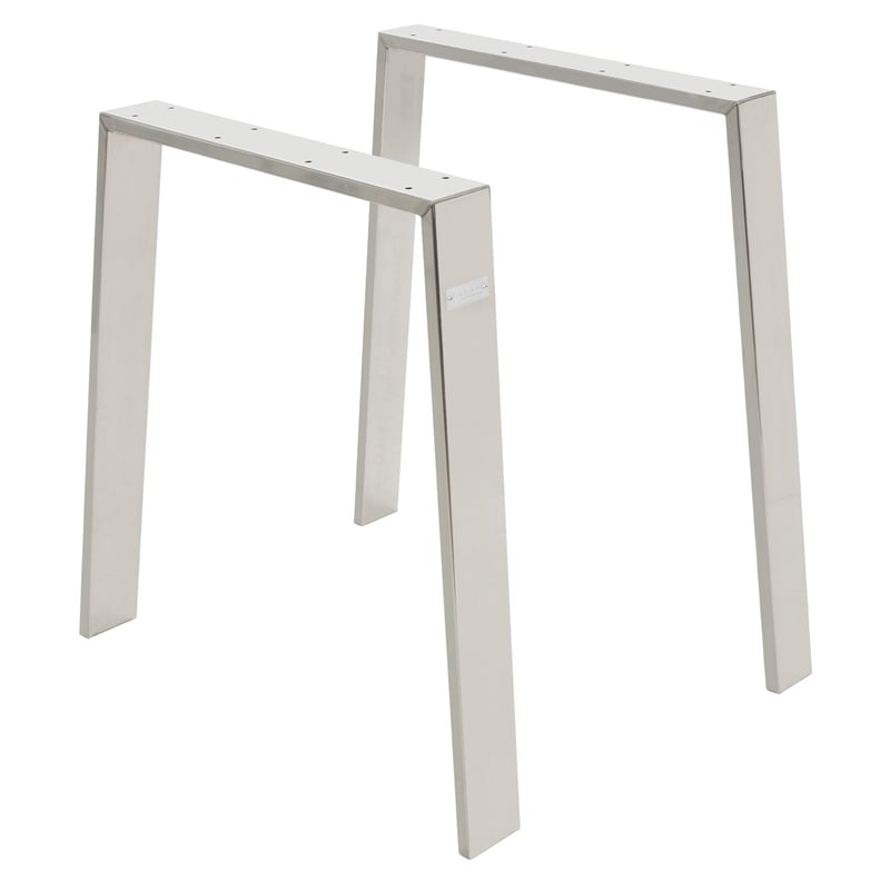ML-Design zestaw 2 nóg stolowych loft 75x72 cm metalowe srebrny U-kształtne profil 8x2 cm metalowy stelaż wzornictwo przemysłowe podstawa mebli