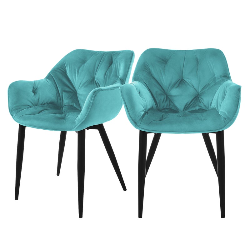 Zestaw 2 krzeseł Krzesła do jadalni kuchenne do salonu Krzesło tapicerowane Velvet