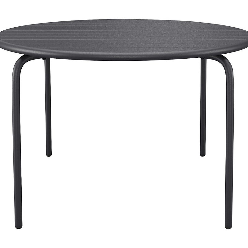 Stół ogrodowy okrągły o śr. 130 cm z metalu - antracytowy - MIRMANDE marki MYLIA