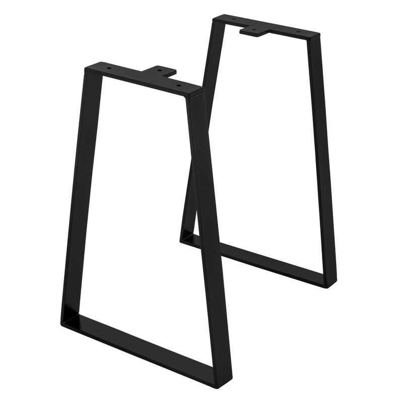 ML-Design 2 nogi do stołu 28,5xH40,5cm trapezowe stal malowana proszkowo na czarno industrialny design rama na płozach do stolika kawowego i ławy