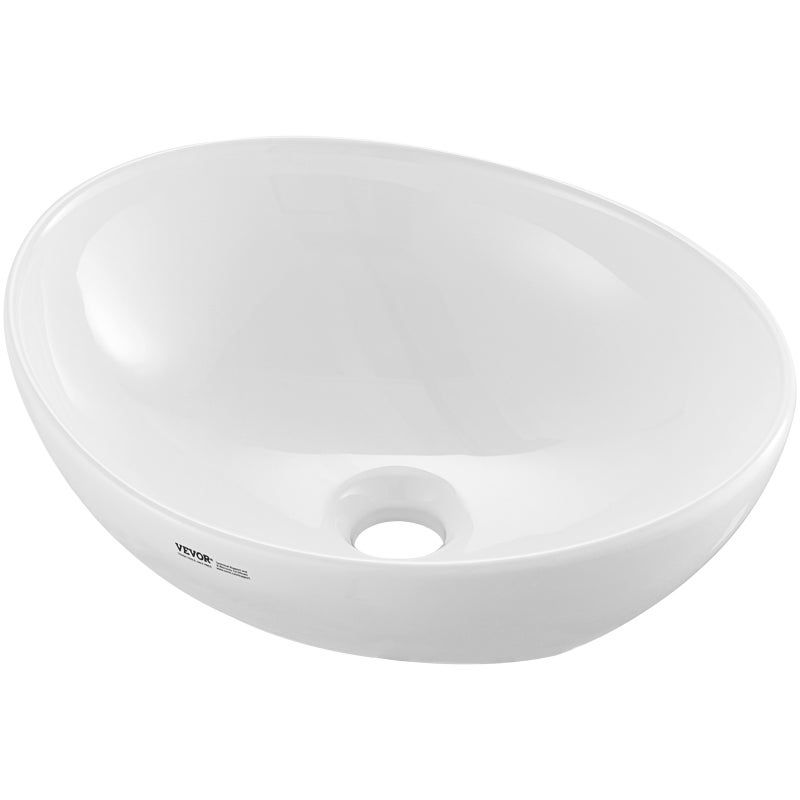 Nowoczesna umywalka ceramiczna Blat łazienkowy Umywalka 409x341x144mm Owalna VEVOR