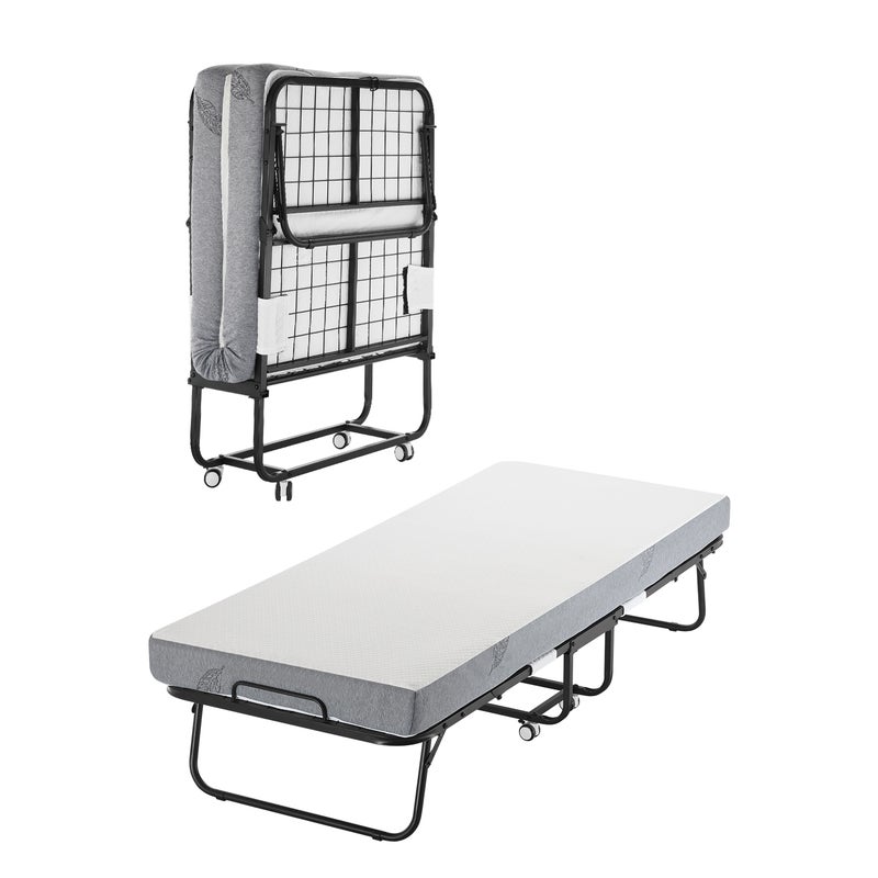 Łóżko składane z materacem piankowym 12,5 cm Łóżko metalowe 79 cm VEVOR