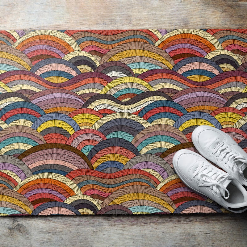 Wycieraczka wejściowa pod drzwi do butów - Stylowa i elegancka 150 x 100 cm Kolorowa abstrakcja Nowoczesny dywanik do wnętrza Tulup