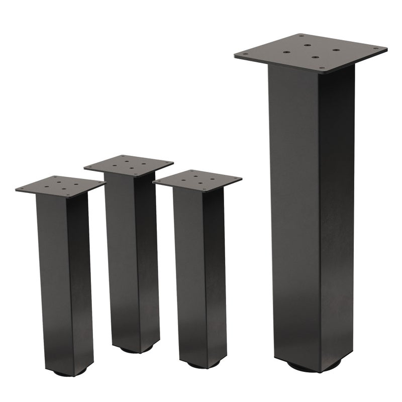 ML-Design zestaw 4 nóg stołowych I-Design 72 cm stal pokryta proszkowo regulowane profil 8x8 cm do stolików biurek i blatów roboczych