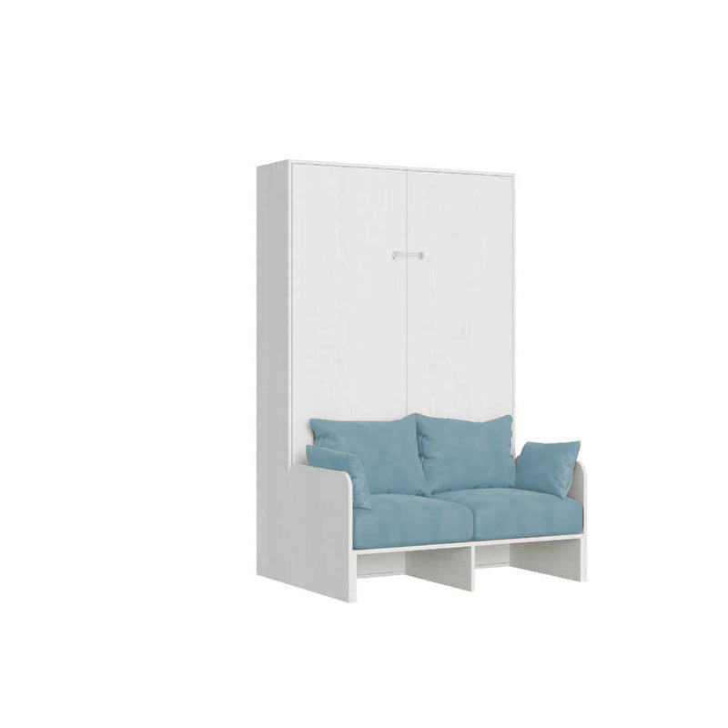 Kentaro 120 cm składane łóżko typu queen-size z białą sofą jesionową, jasnoniebieski