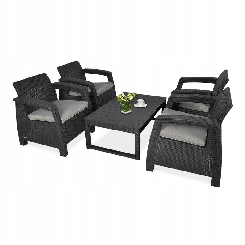 Zestaw Mebli ogrodowych CORFU QUATTRO/LYON Graphite 1 szt