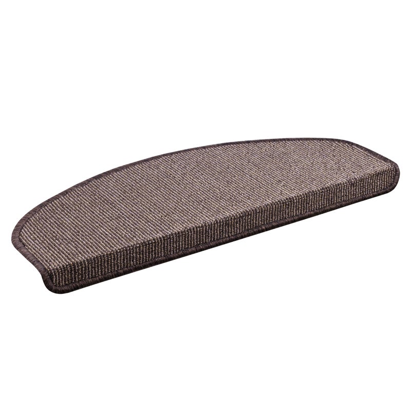 QUEST Dywanik schodowy samoprzylepny, antypoślizgowy półokrągły, 65x28 cm, nakładka na schody, brąz