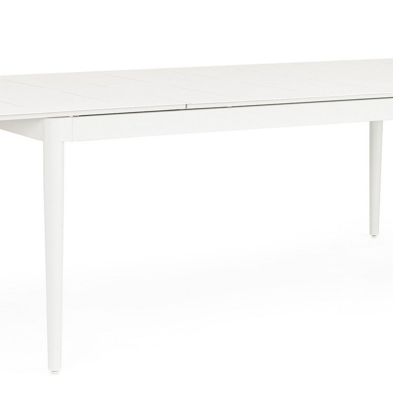 Rozkładany stół aluminiowy z automatycznym wysuwaniem, 200x300, biały, do użytku wewnątrz i na zewnątrz