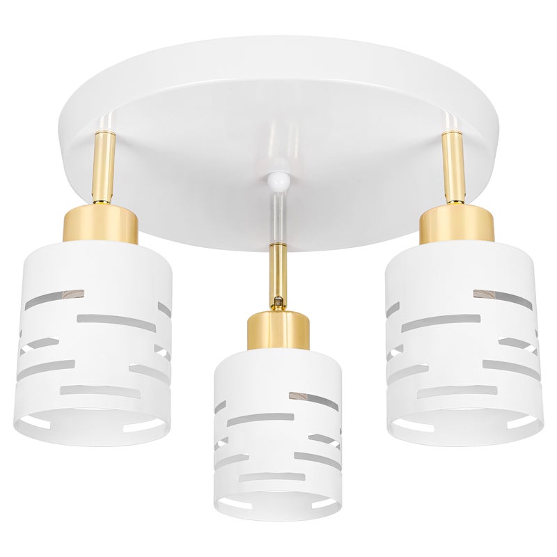 Lampa sufitowa 3x E27 LED Elen ruchoma wisząca IP20 biała złota kinkiet żyrandol MasterLED