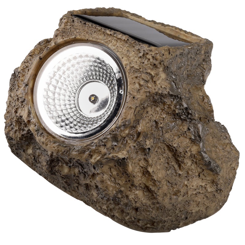 Lampa solarna LED kamień 14.5cm IP44 3000K ogrodowa zewnętrzna brązowa MasterLED