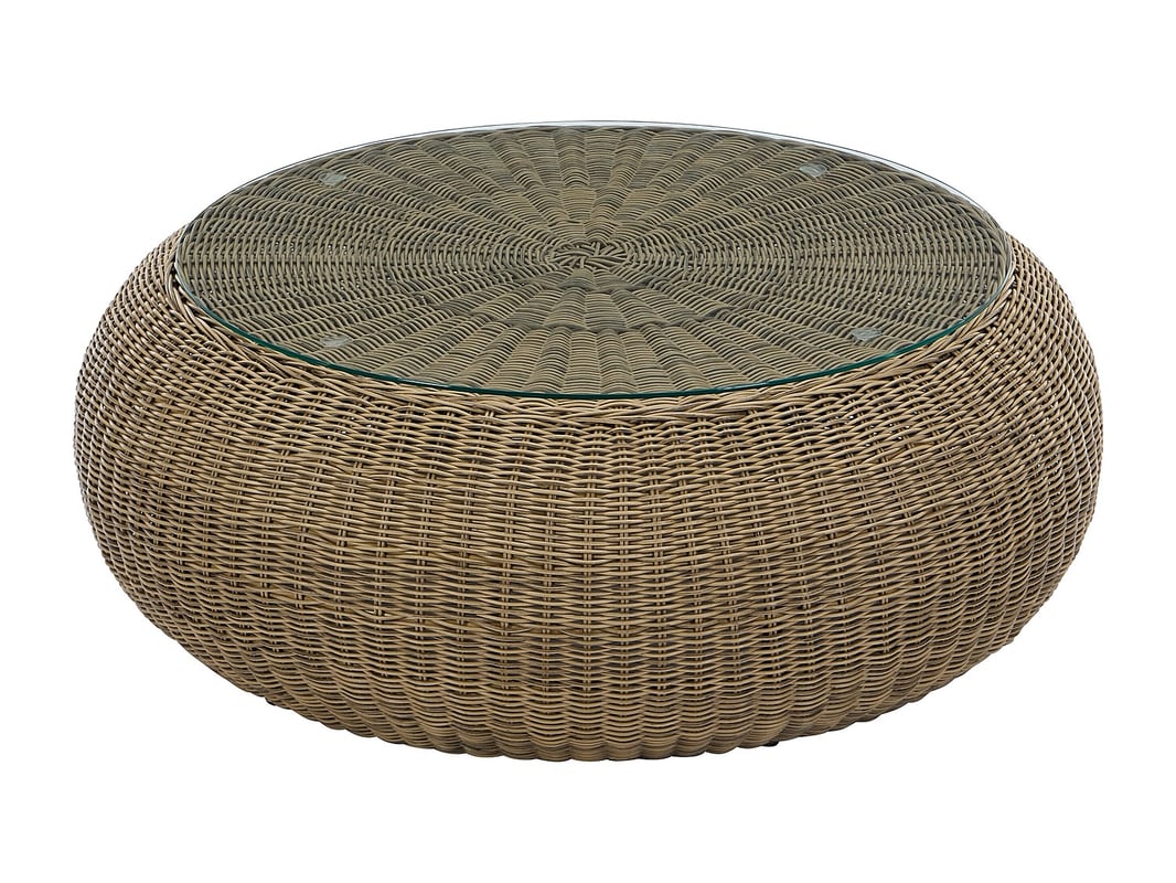 Stolik kawowy ogrodowy z technorattanu naturalny ciemny - WHITEHEAVEN marki MYLIA