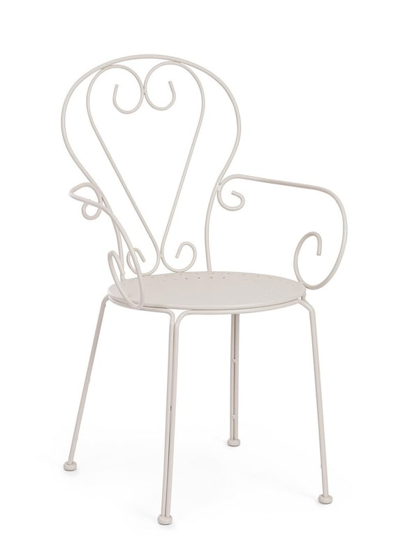 Zestaw 2 krzeseł ogrodowych ze stali lakierowanej elektroforetycznie, z podłokietnikami i matowym szarym wykończeniem